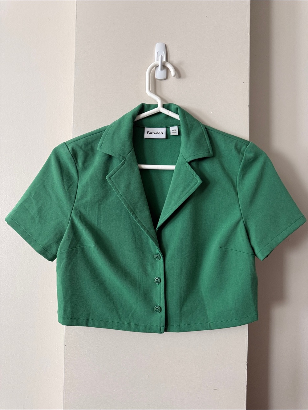 Aritzia Sunday Best Top Tuesday Shirt Button-Up Boxy Cropped Nature Green 2XS
